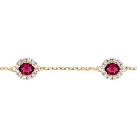 Bracelet femme edora plaqué or et oxydes rouges edo76300148 – bracelets plaqué or
