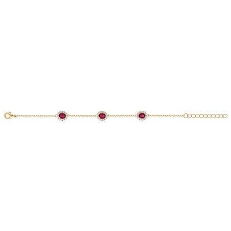 Bracelet femme edora plaqué or et oxydes rouges edo76300148 – bracelets plaqué or