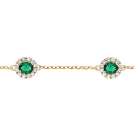 Bracelet femme edora plaqué or et oxydes verts edo76300149 – bracelets plaqué or