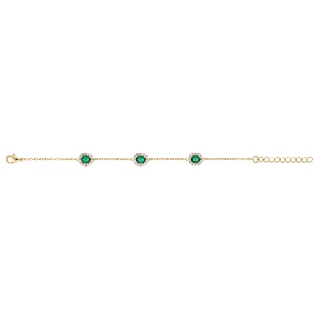 Bracelet femme edora plaqué or et oxydes verts edo76300149 – bracelets plaqué or