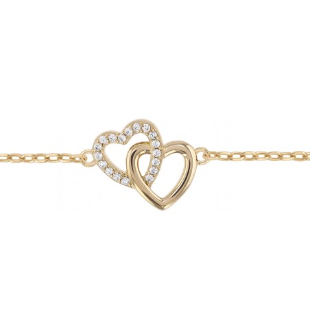 Bracelet femme coeurs entrelacés edora plaqué or et oxydes edo76300243 – bracelets plaqué or
