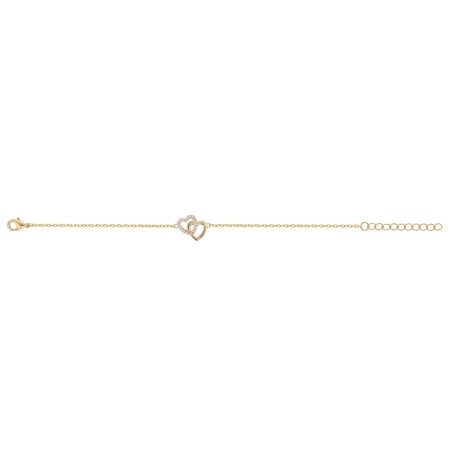 Bracelet femme coeurs entrelacés edora plaqué or et oxydes edo76300243 – bracelets plaqué or