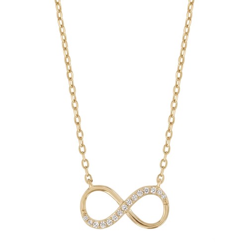 Collier Femme Signe INFINI PLAQUE OR Jaune et Oxydes