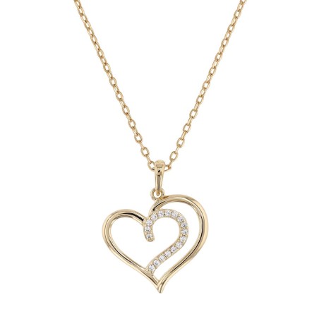 Collier femme coeur plaque or jaune et oxydes – colliers plaqué or