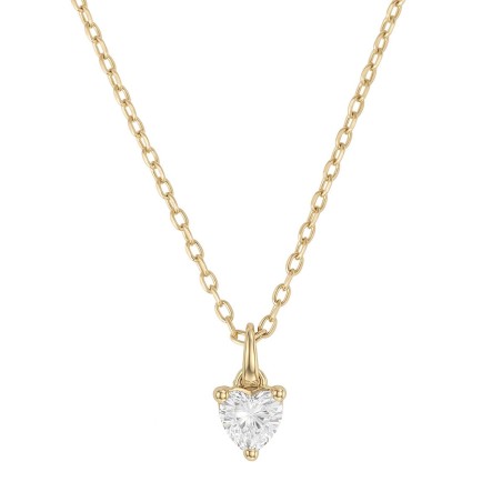 Collier femme solitaire coeur plaque or jaune et oxyde – colliers plaqué or