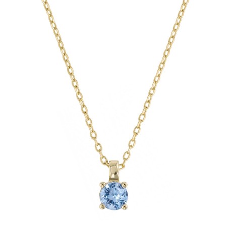 Collier femme edora plaqué or et oxyde bleu topaze edo76700177 – colliers plaqué or