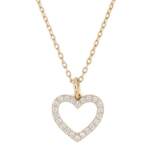 Collier femme coeur EDORA PLAQUE OR et oxydes
