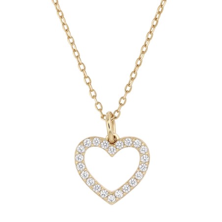 Collier femme coeur edora plaque or et oxydes – colliers femme