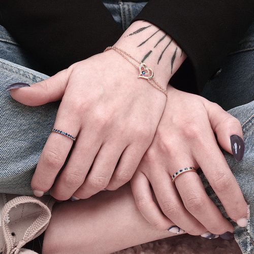 Bague Femme Alliance EDORA Saphir PlaquÃ© Or Bleu EDO76100305