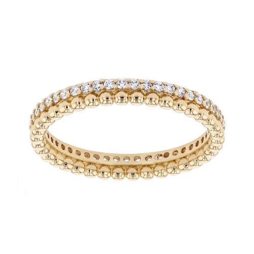 Bague Femme Ã‰ternitÃ© EDORA Perles PlaquÃ© Or DorÃ©e EDO76100326