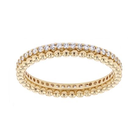 Bague femme éternité edora perles plaqué or dorée edo76100326 – bagues plaqué or