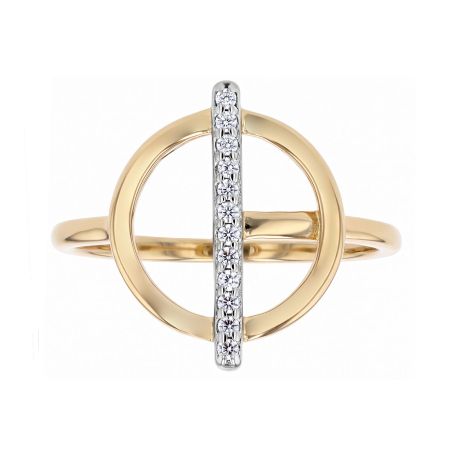 Bague femme cocktail edora cercle plaqué or bicolore edo76100140bj – bagues plaqué or