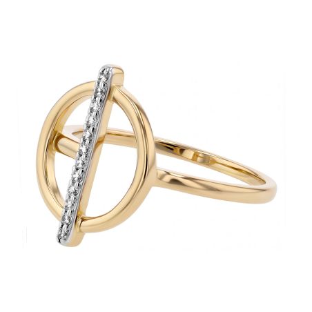 Bague femme cocktail edora cercle plaqué or bicolore edo76100140bj – bagues plaqué or