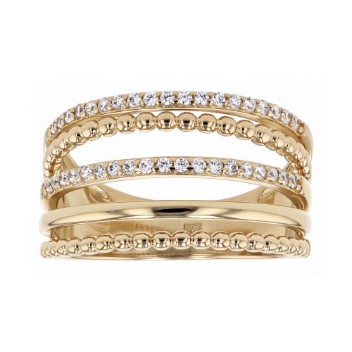 Bague Femme Cocktail EDORA Multi-rangs PlaquÃ© Or DorÃ©e EDO76100328