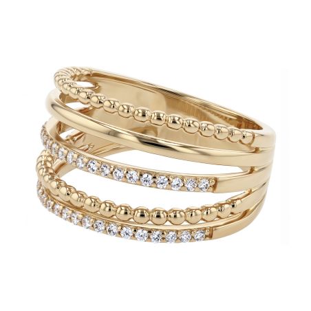 Bague femme cocktail edora multi-rangs plaqué or dorée edo76100328 – bagues plaqué or