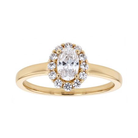 Bague femme empierrée edora halo ovale plaqué or dorée edo76100290 – bagues plaqué or