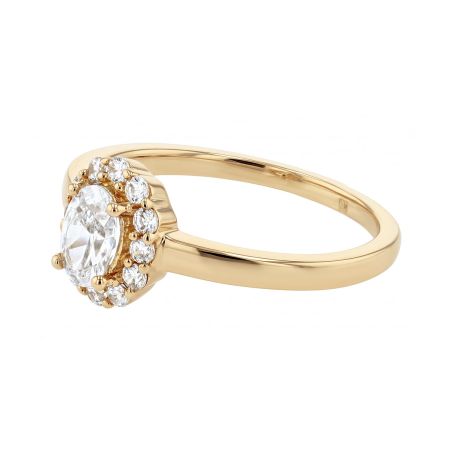 Bague femme empierrée edora halo ovale plaqué or dorée edo76100290 – bagues plaqué or