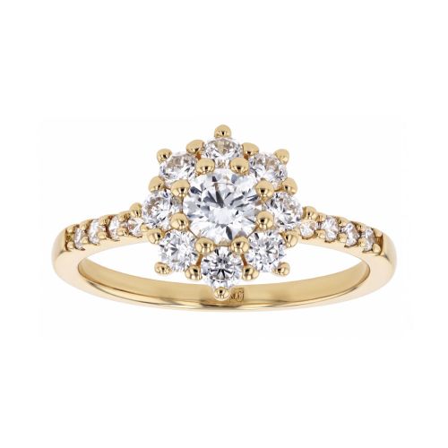 Bague Femme EmpierrÃ©e EDORA Halo PlaquÃ© Or DorÃ©e EDO76100221