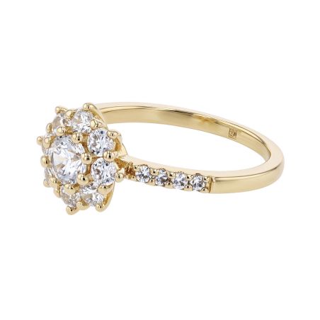 Bague femme empierrée edora halo plaqué or dorée edo76100221 – bagues plaqué or