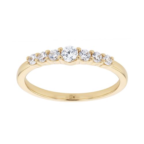 Bague Femme Multi-pierres EDORA Ligne PlaquÃ© Or DorÃ©e EDO76100235