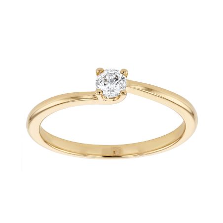 Bague femme solitaire edora jonc plaqué or dorée edo76100311 – bagues plaqué or