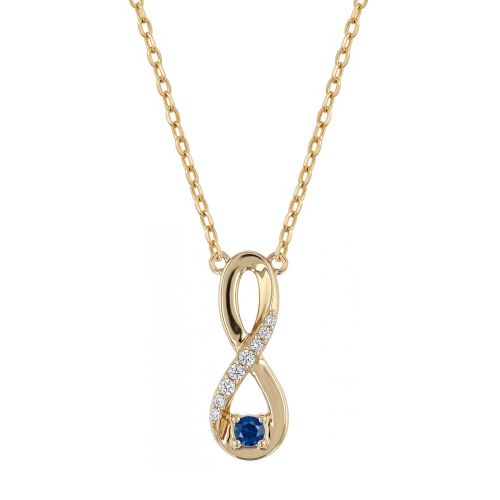 Collier Femme Moyen EDORA Infini Plaqué Or Bleu EDO76700222