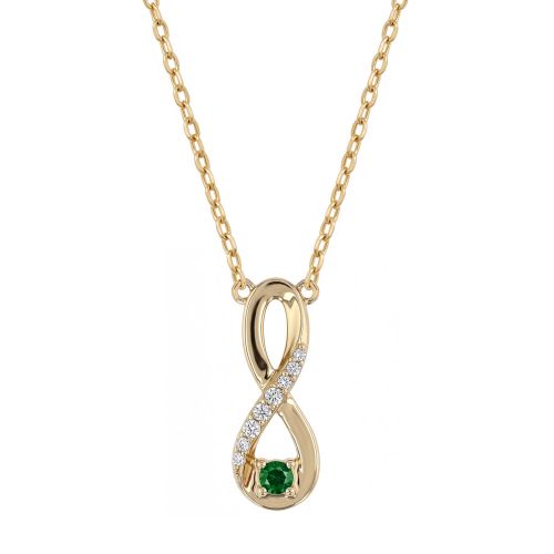 Collier Femme Moyen EDORA Infini Plaqué Or Vert EDO76700221