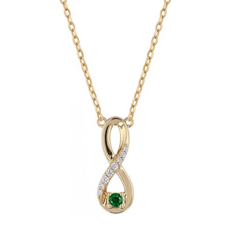 Collier femme moyen edora infini plaqué or vert edo76700221 – colliers plaqué or