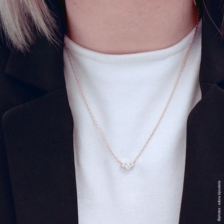 Collier Femme Moyen EDORA Trilogie Plaqué Or Dorée EDO76700073