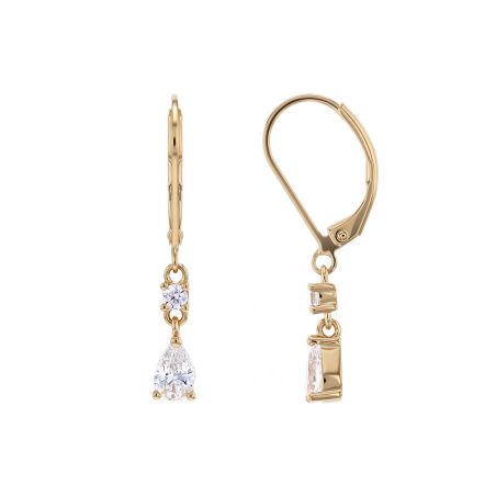 Boucles d'oreilles femme pendantes edora poire plaqué or dorée edo76400389 – boucles d'oreilles bohème chic