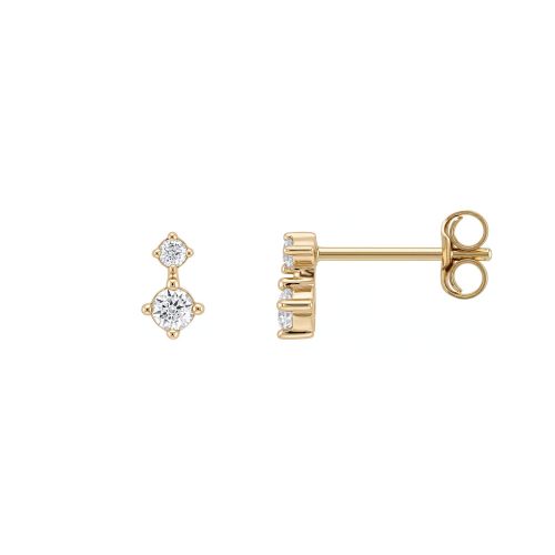 Boucles d'Oreilles Femme Puces EDORA Duo Plaqué Or Dorée EDO76400294