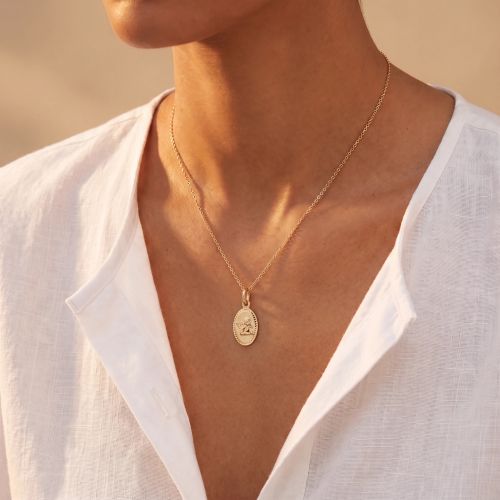 Pendentif EDORA COLLECTION ESSENTIAL ANGE OVALE Or Jaune 375/1000
