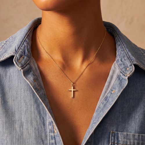 Pendentif EDORA COLLECTION ESSENTIAL CROIX Or Jaune 750/1000