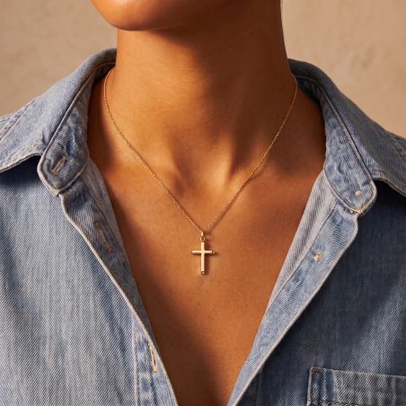 Pendentif EDORA COLLECTION ESSENTIAL CROIX Or Jaune 750/1000