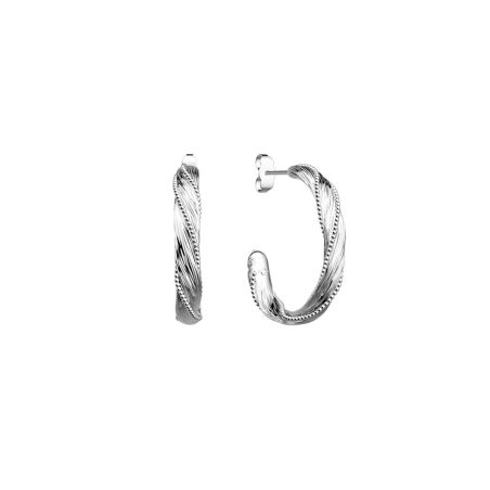 Boucles d'oreilles femme créoles les georgettes drapé laiton argentée 1866-200-0tu – créoles