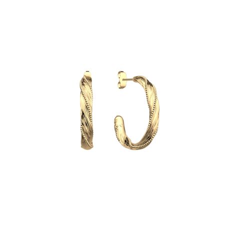 Boucles d'oreilles femme créoles les georgettes drapé laiton dorée 1866-500-0tu – boucles d'oreilles laiton
