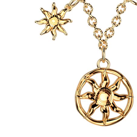 Collier femme court les georgettes hélios laiton dorée 1868-500-0tu – collier femme fantaisie