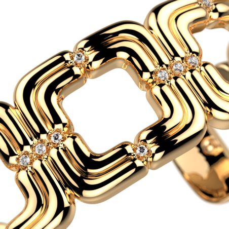 Bracelet femme manchette les georgettes allure laiton dorée 1894-508-00m – manchettes