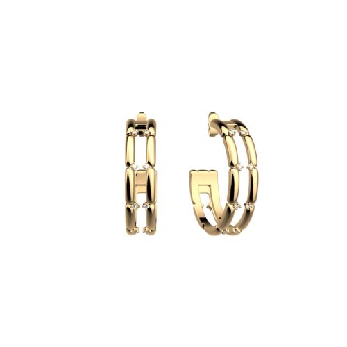 Boucles d'Oreilles Femme Créoles Les Georgettes Allure Laiton Dorée 1895-508-0TU