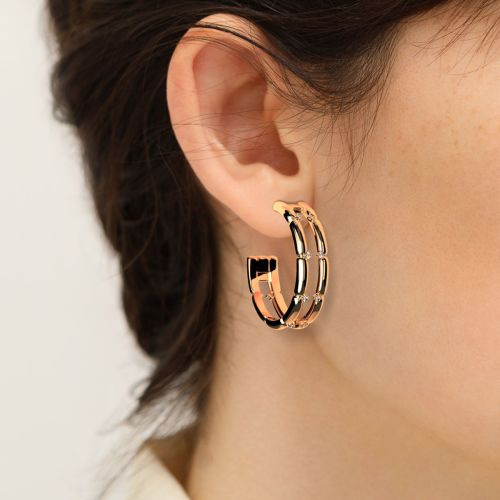 Boucles d'Oreilles Femme Créoles Les Georgettes Allure Laiton Dorée 1895-508-0TU