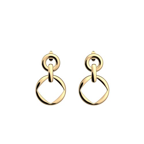Boucles d'Oreilles Femme Pendantes Les Georgettes Runway Laiton Dorée 1901-500-0TU