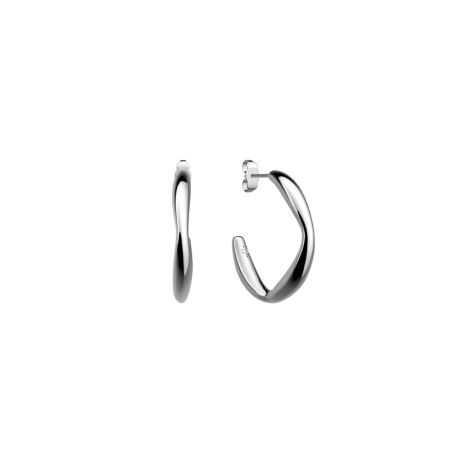 Boucles d'oreilles femme créoles les georgettes runway laiton argentée 1902-200-0tu – boucles d'oreilles laiton