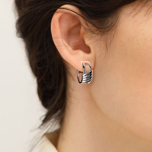 Boucles d'Oreilles Femme Créoles Les Georgettes Andy Laiton Argentée 1908-200-0TU