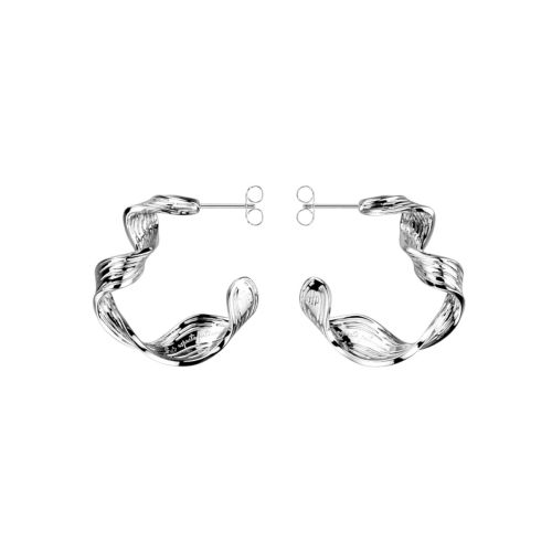 Boucles d'Oreilles Femme Créoles Les Georgettes Présage Laiton Argentée 1962-200-0TU