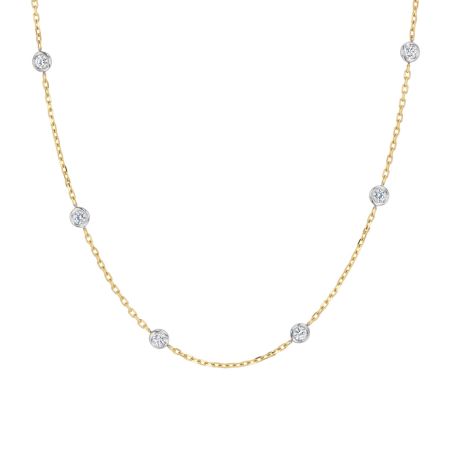 Collier femme court edora or 9 carats bicolore et diamants de synthèse edocol/559.51.jg.5.9 – colliers mariage