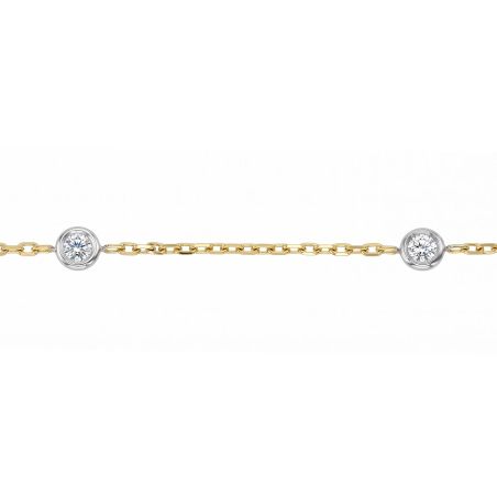 Collier femme court edora or 9 carats bicolore et diamants de synthèse edocol/559.51.jg.5.9 – colliers mariage
