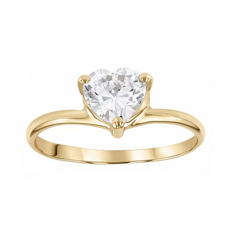 Bague femme cœur edora or 9 carats jaune et oxyde de zirconium edob9/545.z.j.9 – solitaires