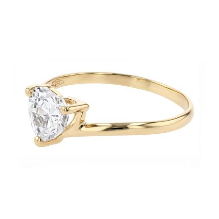 Bague femme cœur edora or 9 carats jaune et oxyde de zirconium edob9/545.z.j.9 – solitaires