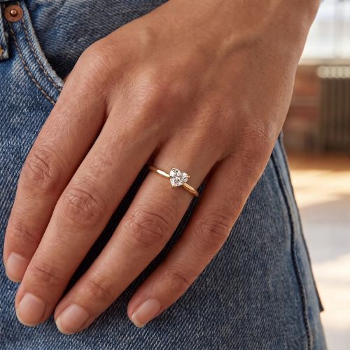 Bague Femme Cœur EDORA Or 9 Carats Jaune et Oxyde de Zirconium EDOB9/545.Z.J.9