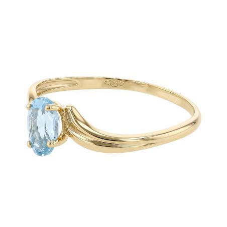 Bague femme solitaire edora or 9 carats jaune et topaze bleue edob9/096.top.j.9 – solitaires